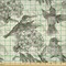 Ambesonne Hummingbirds Fabric by The Yard, Birds and Flowers Monochromic Classical Design Nostalgia Ornate, Decorative Satin Fabric for Home Textiles and Crafts, 1 Yards, Cream Beige Brown